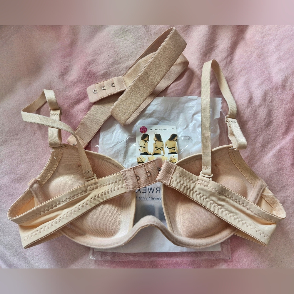Pushup Padded + Open Back Bra In Nude - Picture 4 of 6